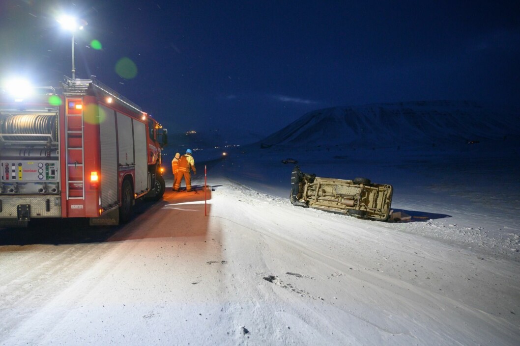 Trafikkulykke i Adventdalen. Trafikkulykke i Adventdalen.