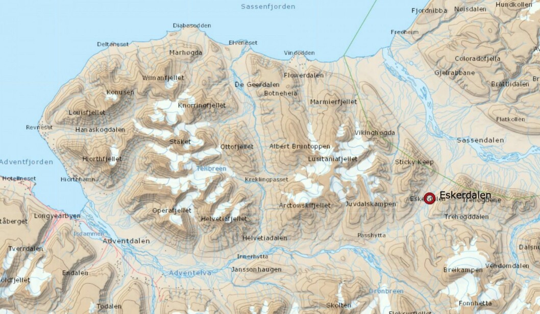 Skuterulykken søndag skjedde i Eskerdalen. Skuterulykken søndag skjedde i Eskerdalen.