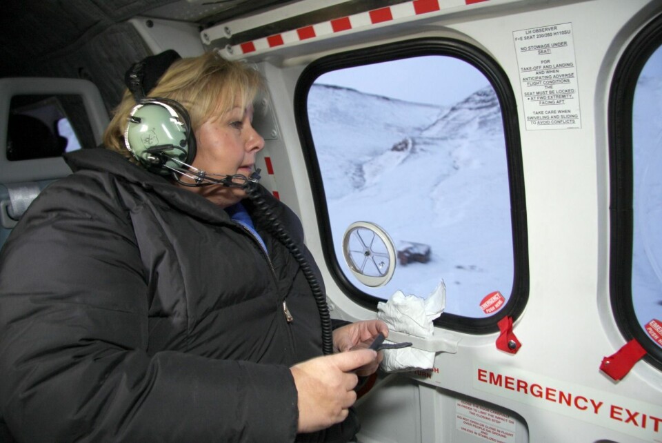 Statsminister Erna Solberg fra et tidligere svalbardbesøk.
