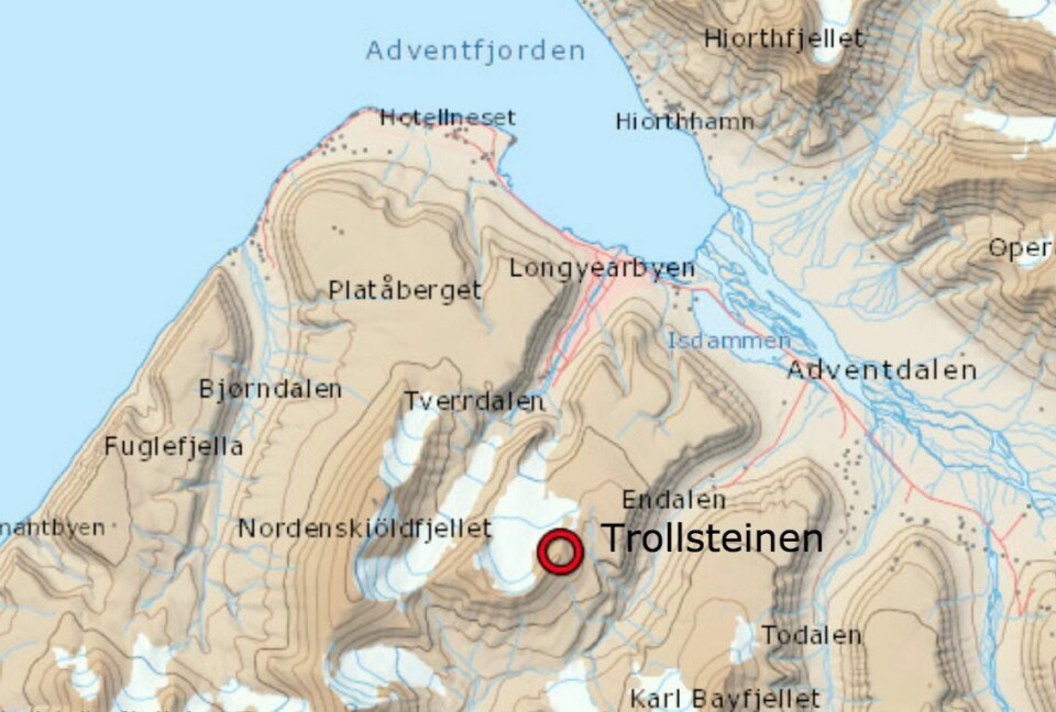 Mannen skal ha blitt observert på Trollsteinen. Mannen skal ha blitt observert på Trollsteinen.
