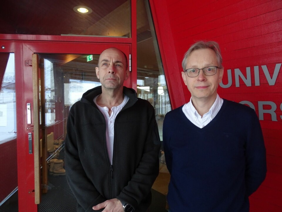 GODT BEREDT: Direktør Jøran Moen (t.h.) og HMS- og infrastrukturdirektør Fred Skancke Hansen forteller at gjesteforelesere har kansellert som følge av virus-forebygging. GODT BEREDT: Direktør Jøran Moen (t.h.) og HMS- og infrastrukturdirektør Fred Skancke Hansen forteller at gjesteforelesere har kansellert som følge av virus-forebygging.