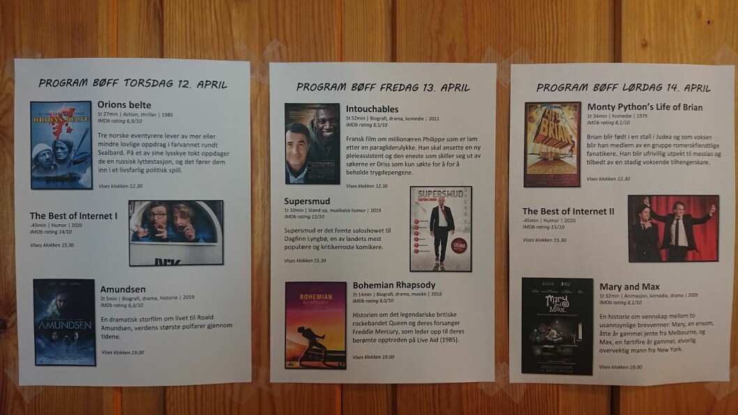 Besetningen på Bjørnøya har arrangert filmfestival den siste uken. Besetningen på Bjørnøya har arrangert filmfestival den siste uken.