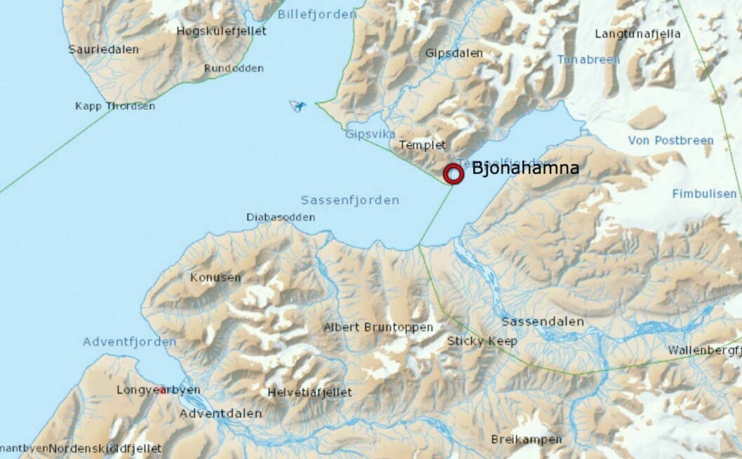En rev ble skutt i Bjonahamna i Tempelfjorden søndag formiddag.