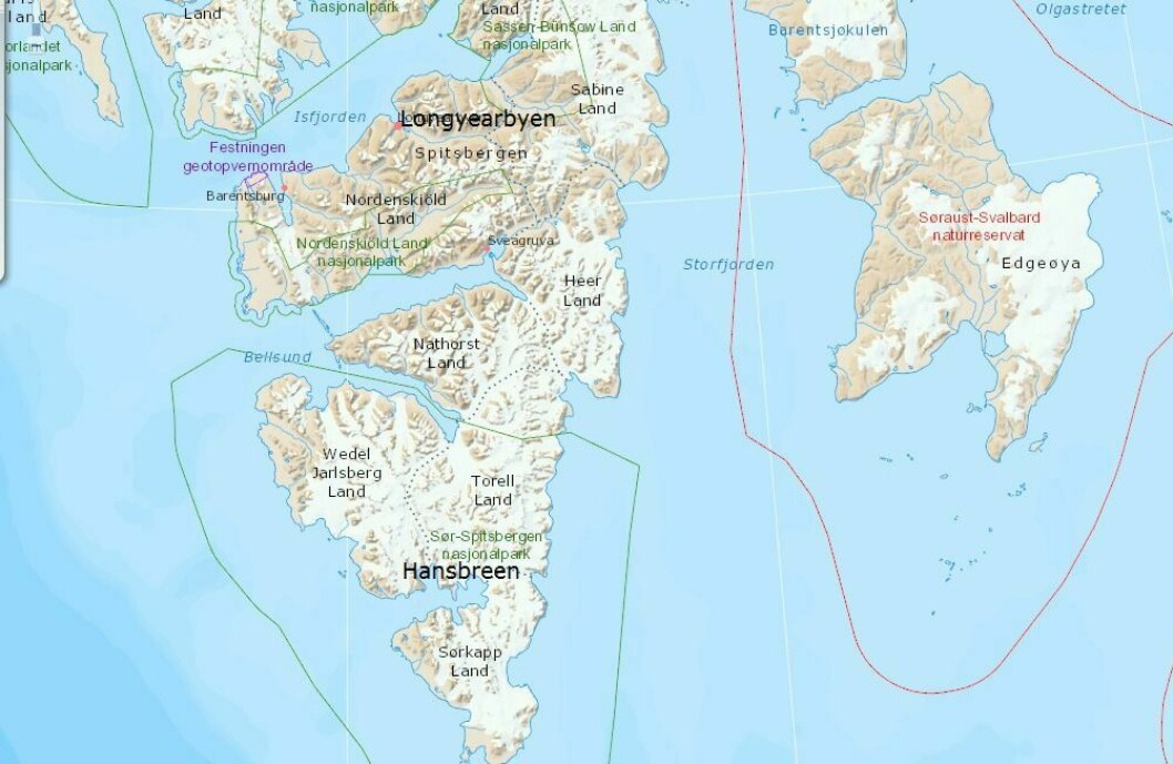 Hansbreen ligger i sørenden av Spitsbergen, like ved Hornsund.