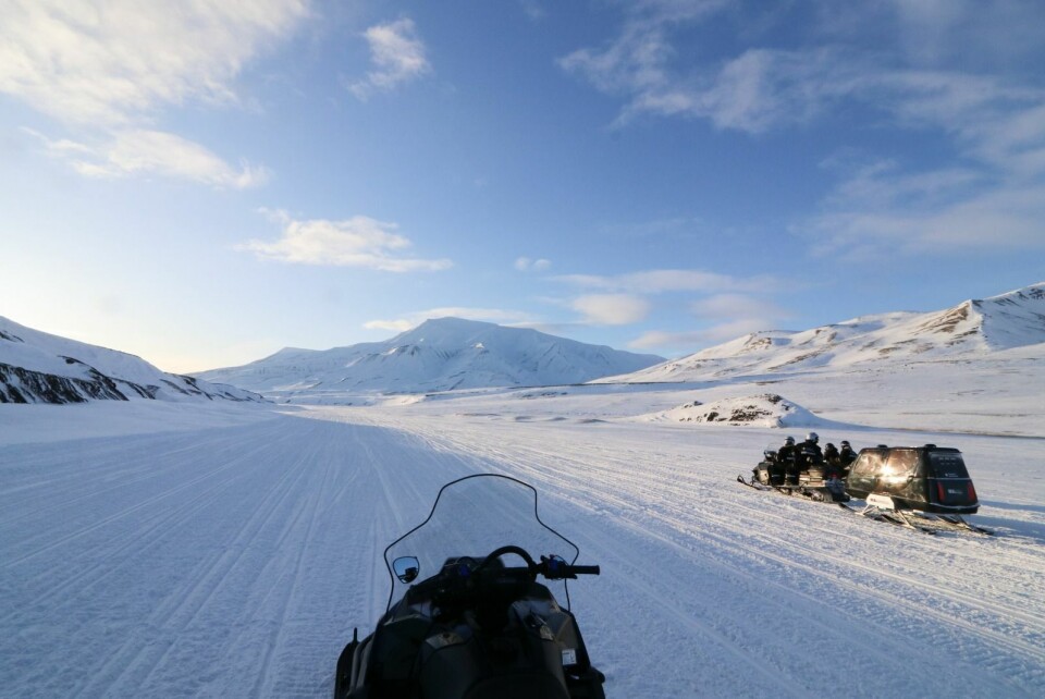 Fra skutertur i Adventdalen. Fra skutertur i Adventdalen.