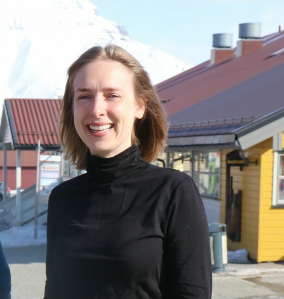 Iselin Nybø i Longyearbyen. Iselin Nybø i Longyearbyen.