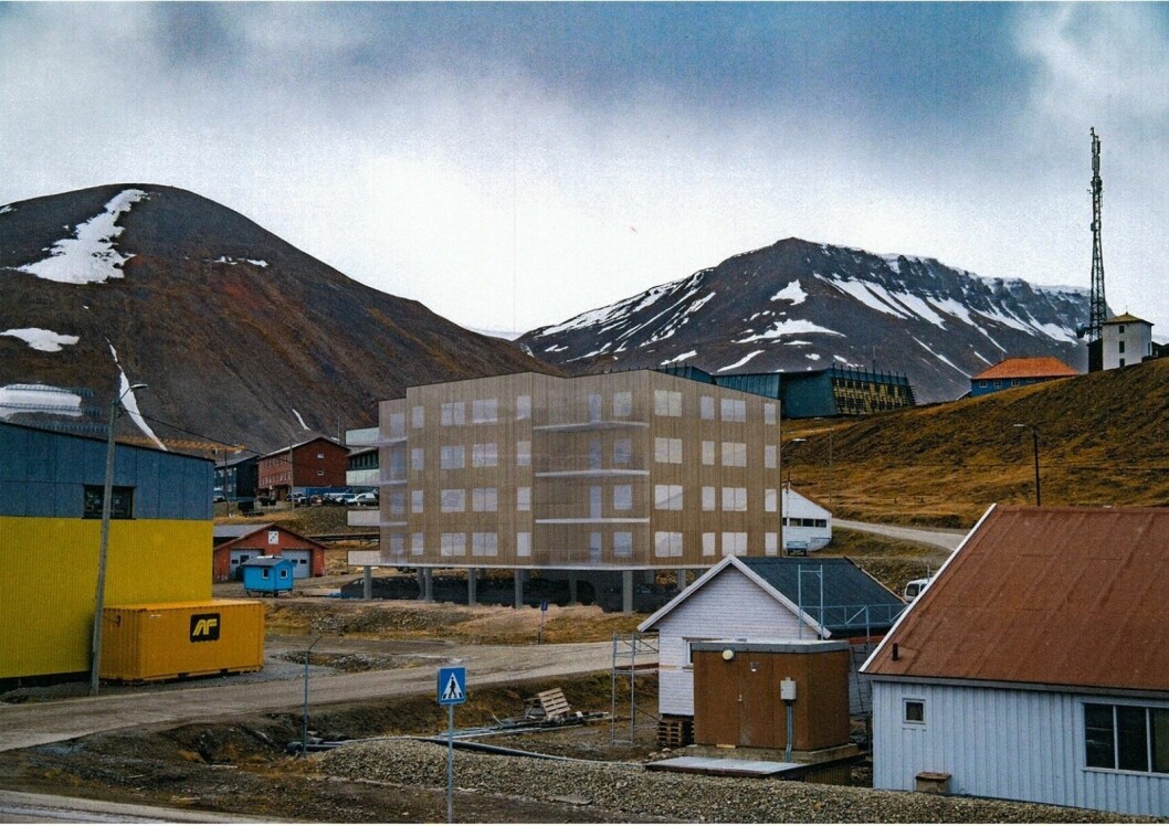 24 LEILIGHETER: Skissen viser det planlagte leilighetsbygget på tomta mellom Gamle Potetlager og Transporten. 24 LEILIGHETER: Skissen viser det planlagte leilighetsbygget på tomta mellom Gamle Potetlager og Transporten.