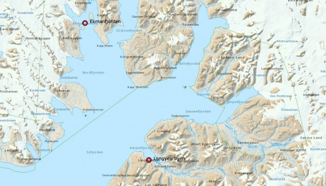 Det var ved Ekmanfjorden turfølget befant seg da de ble overrasket av isbjørn. Det var ved Ekmanfjorden turfølget befant seg da de ble overrasket av isbjørn.
