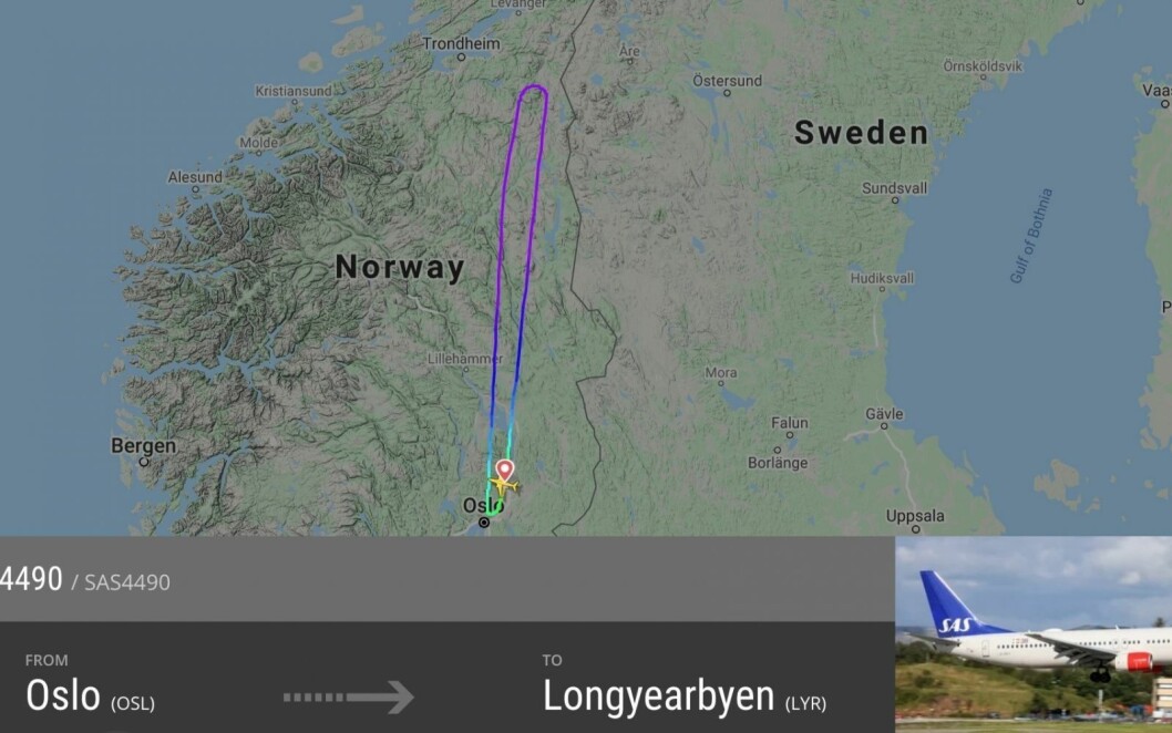 Slik så den første reiseruten til flyet ut. Slik så den første reiseruten til flyet ut.