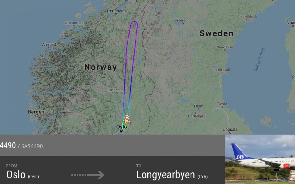 Slik så den første reiseruten til flyet ut.