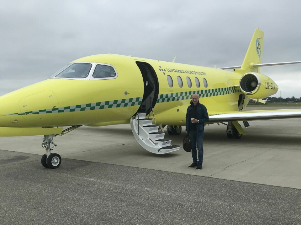 KORTERE REISETID: Med et ambulansejetfly blir reisetiden til fastlandet halvannen time, mot to timer og 20 minutter med propellfly.