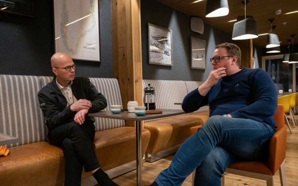 Per Brochmann i Hurtigruten Svalbard (t.v.) og John Einar Lockert i Svalbard Adventures. Per Brochmann i Hurtigruten Svalbard (t.v.) og John Einar Lockert i Svalbard Adventures.