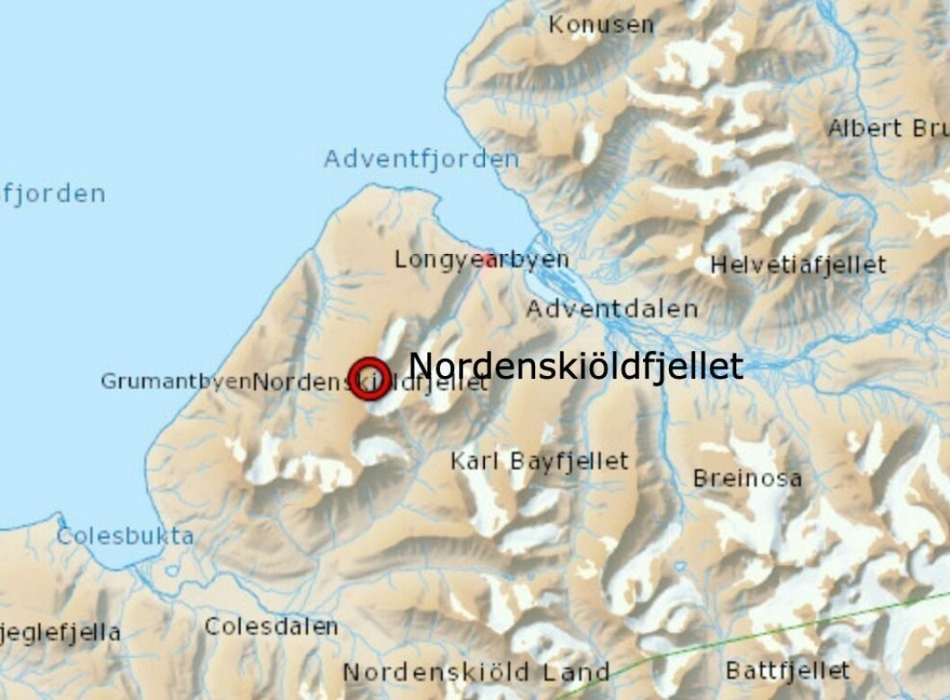 SKRED: Skredet ble utløst i Nordenskiöldfjellet søndag. SKRED: Skredet ble utløst i Nordenskiöldfjellet søndag.