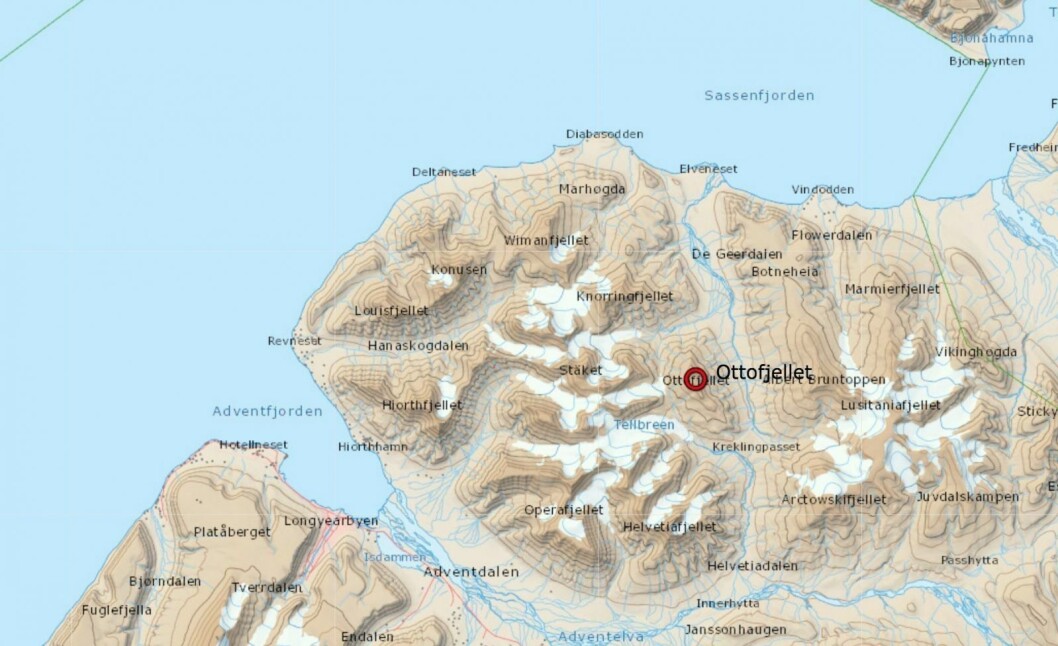 Snøskredet gikk fra Ottofjellet tirsdag. Snøskredet gikk fra Ottofjellet tirsdag.