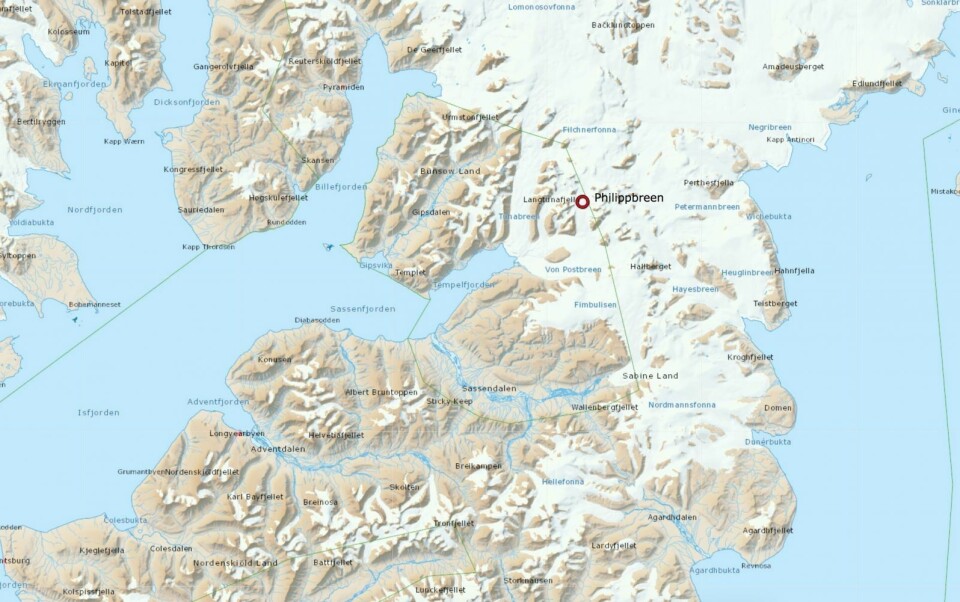 En skigåer ble hentet av Sysselmannen ved Phillipbreen.
