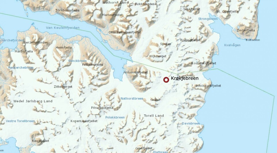 Tom for ammunisjon: De fem skiløperne ble hentet ut ved Krøkjebreen.
