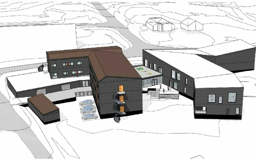 MULIGHETSSTUDIE: Svalbard Folkehøgskole skal høsten 2022 ha plass til 130 elever. Slik kan skolen bli seende ut.