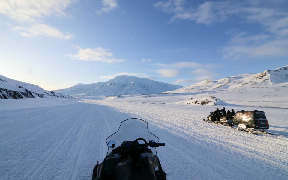 Illustrasjonsfoto: Fra skutertur i Adventdalen.