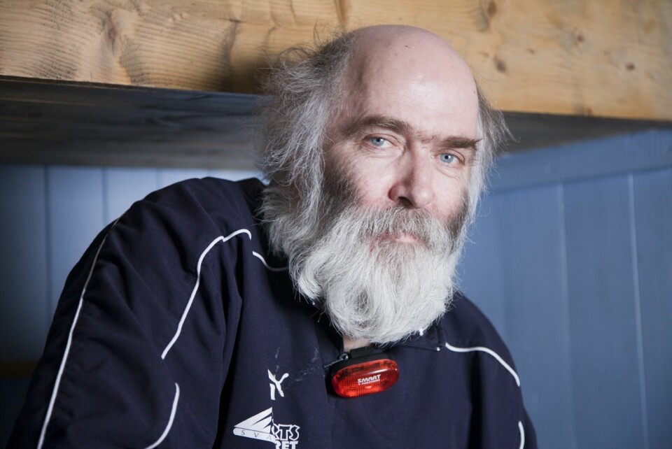 Kjell Mork (64) døde onsdag. Som aktiv turmann fartet han Svalbard rundt sommer som vinter. Her fra hytta Slettebu i Van Keulenfjorden i 2006.