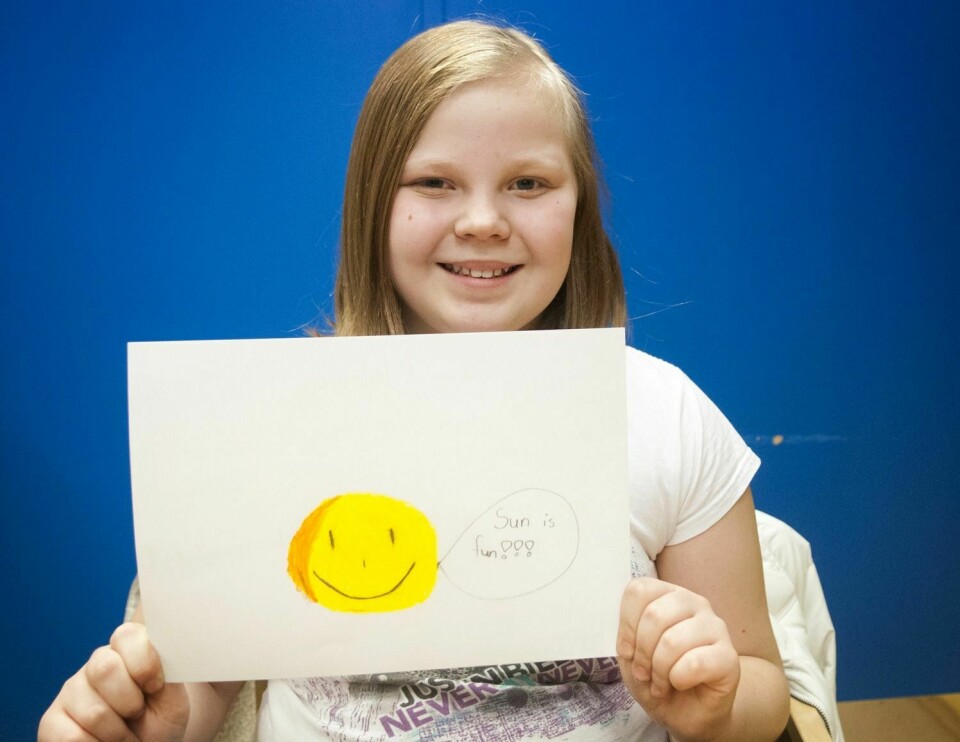 Ti år gamle Siril Aurora Malmstein står bak årets soltegning.