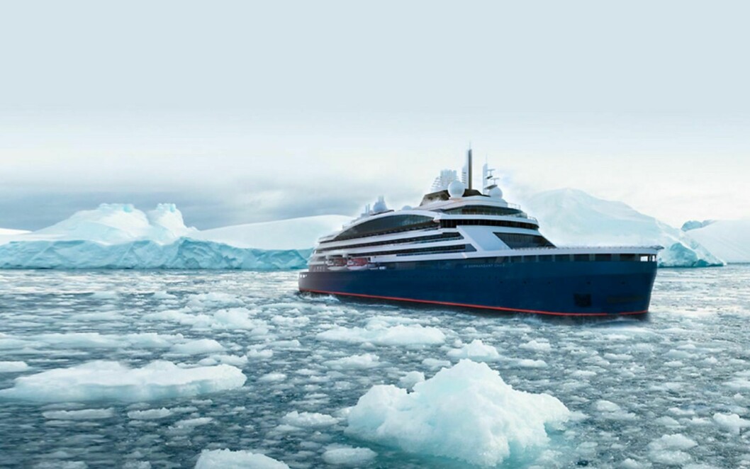 KANSELLERT: Rederiet Ponants nye luksusskip «Le Commandant Charcot» har kansellert alle planlagte cruise fra Longyearbyen til og med august.