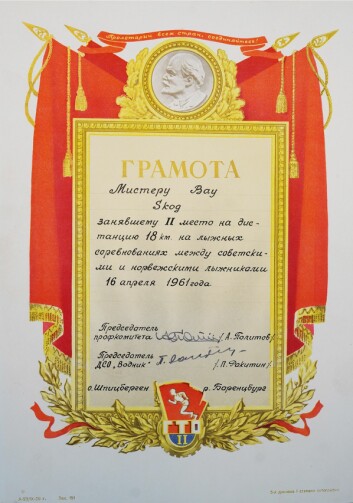 <strong class="nf-o-text--strong">Diplom:</strong> Russiske diplom etter en av mange konkurranser med russerne.