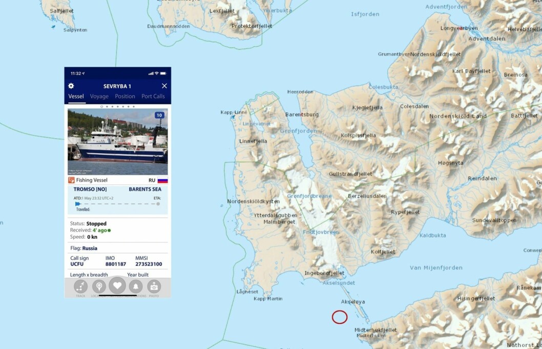 Redingsaksjon: Sevryba 1 lå utenfor Akseløya da fiskeren ble skadd. Redingsaksjon: Sevryba 1 lå utenfor Akseløya da fiskeren ble skadd.