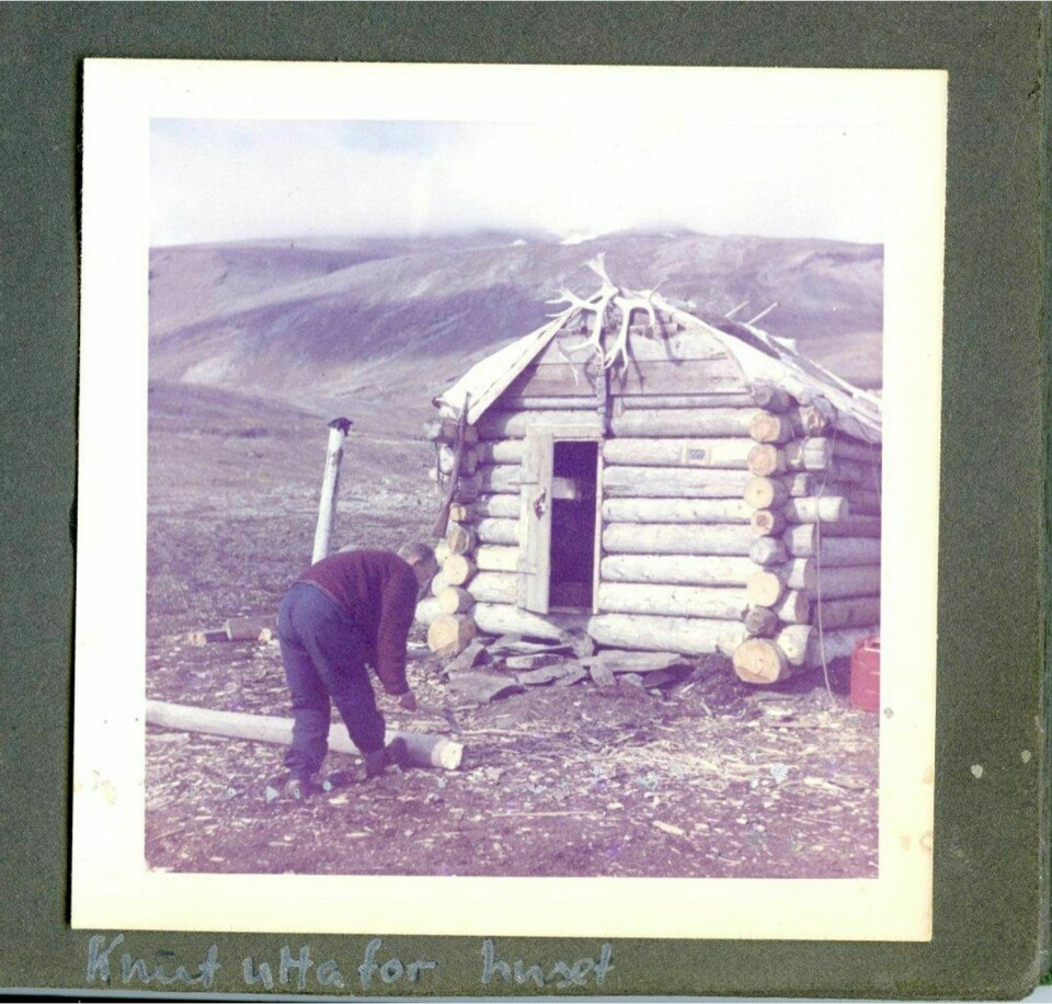 Fra byggingen av hytta i 1962.