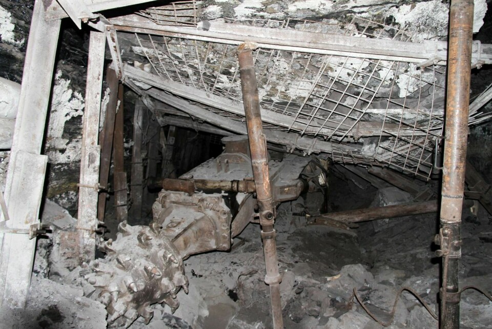Gruva i Barentsburg er for farlig for arbeiderne, og er fortsatt stengt. Bildet er fra stedet der en ukrainsk 27-åring ble drept av et ras den 20. juni i år.