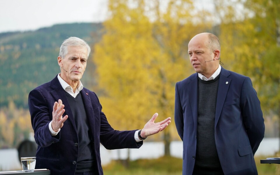 Lite nytt fra sørfronten: I går la disse to herrene fram Hurdalsplattformen. Jonas Gahr Støre og Trygve Slagsvold Vedum hadde lite nytt om Svalbard.