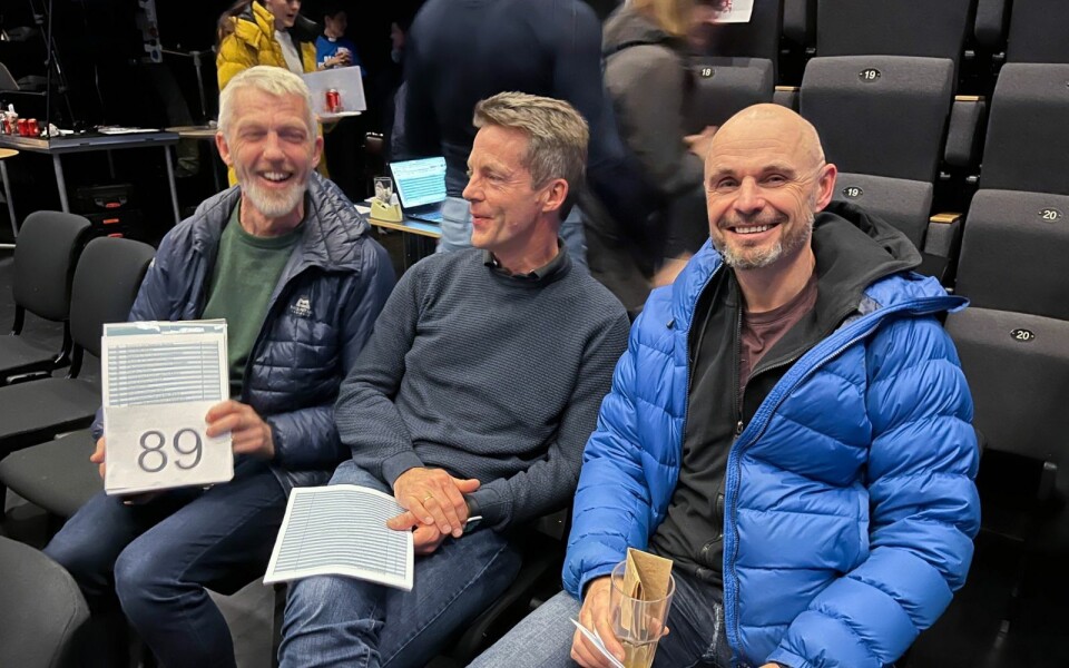 Blide karer: F.v.Svein Egil Statvik, Hans Jørgen Bugge og Nils Lorentzen.
