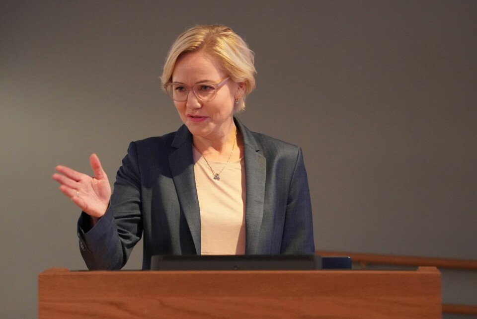 Overrasket: Helseminister Ingvild Kjerkol ble tatt på senga da hun fikk spørsmål under pressekonferansen torsdag. Bildet er tatt i en annen anledning. Overrasket: Helseminister Ingvild Kjerkol ble tatt på senga da hun fikk spørsmål under pressekonferansen torsdag. Bildet er tatt i en annen anledning.