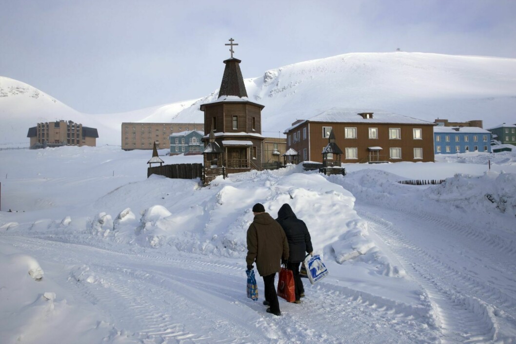 Gratis: Kirka er åpen i Barentsburg. Den kan man se uten å legge igjen en eneste krone slik Svalbard Reiselivsråd ønsker det.