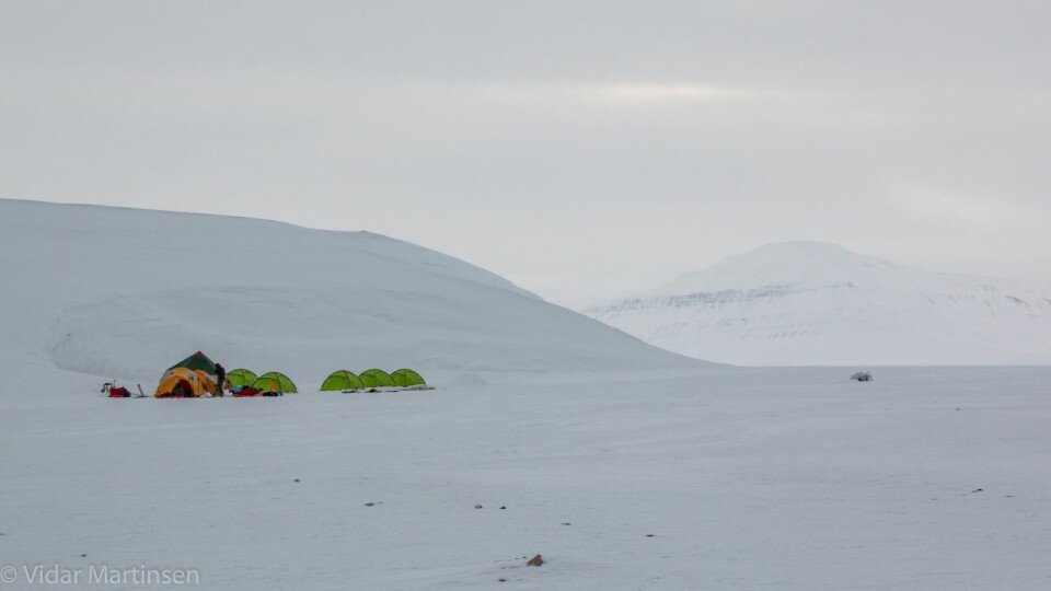 This picture of a camp by Fredheim was taken yesterday. It is not known whether the person who was attacked Thursday morning was staying in this particular camp.