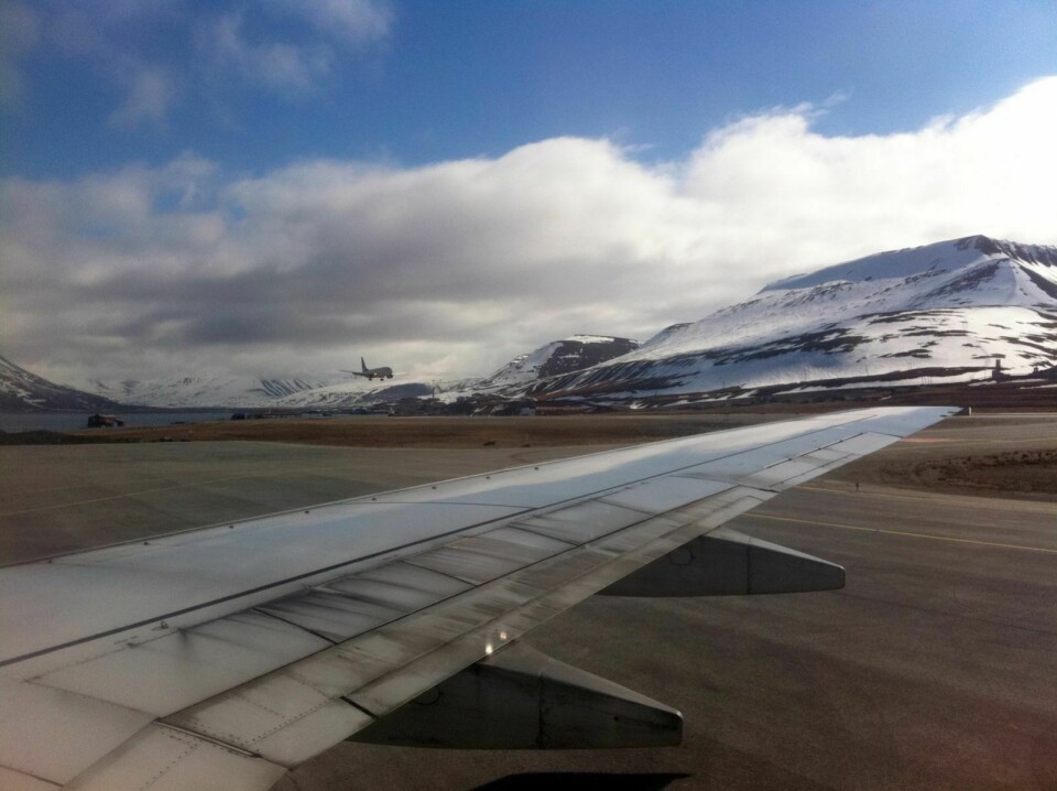 SAS sender opp ekstrafly til Svalbard mandag og tirsdag. Her fra en begynnelsen av måneden.