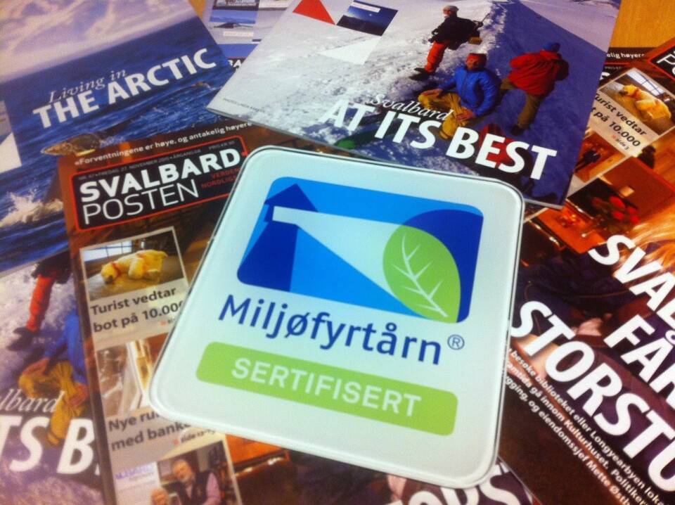 Svalbardposten har blitt sertifisert som Miljøfyrtårn.