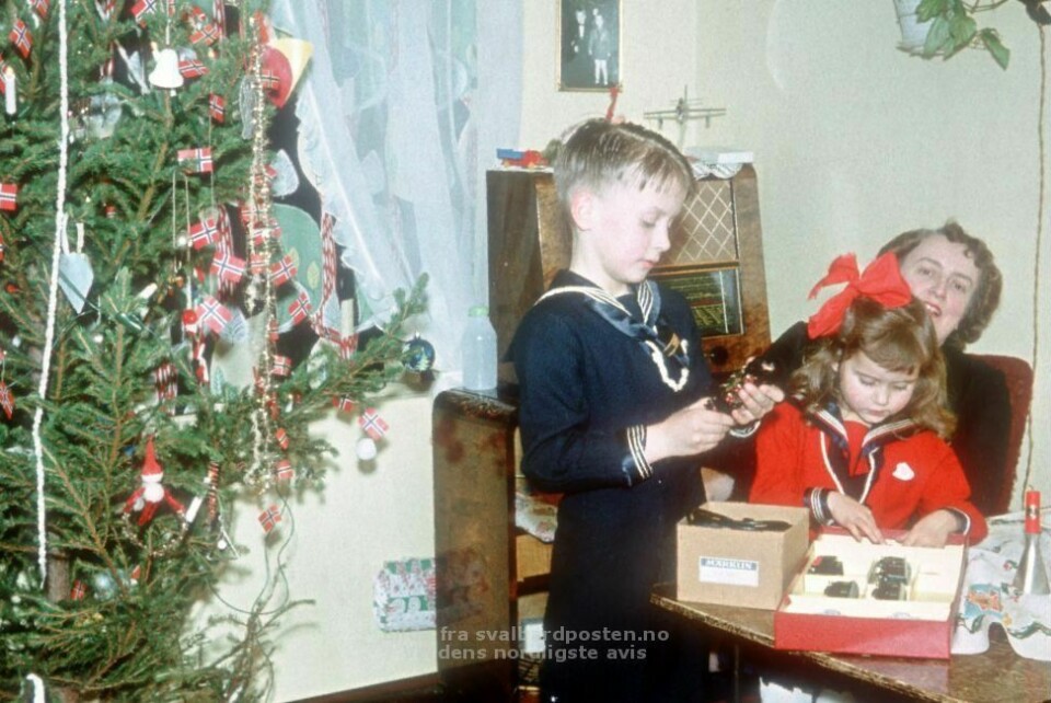Christmas Eve 1957: Jon Aage, Anne and our mother.