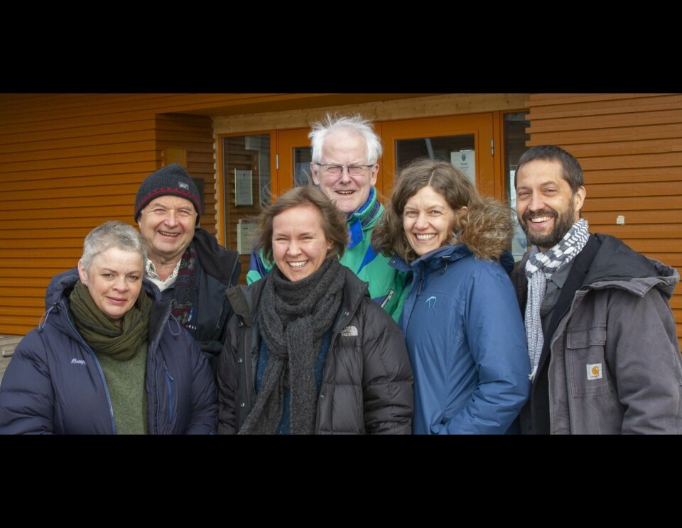 Svalbards miljøvernfonds styre (Fra venstre): Heidi Eriksen, Rune Bergstrøm, Siri Hoem, Morten Ruud, Anne-Line Pedersen og Stefan Norris. Anna Lena Ekeblad var ikke til stede da bildet ble tatt.