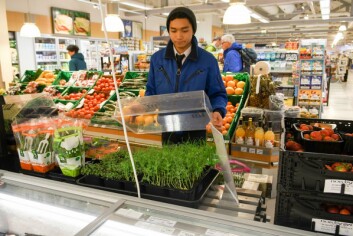 Amir-Soffian Vidmar brings micro-greens to Svalbardbutikken. Amir-Soffian Vidmar brings micro-greens to Svalbardbutikken.