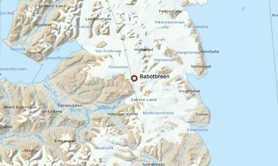 Mannen mistet kontakten med skuterfølget sitt på Rabotbreen. De hadde vært på tur til Pyramiden.
