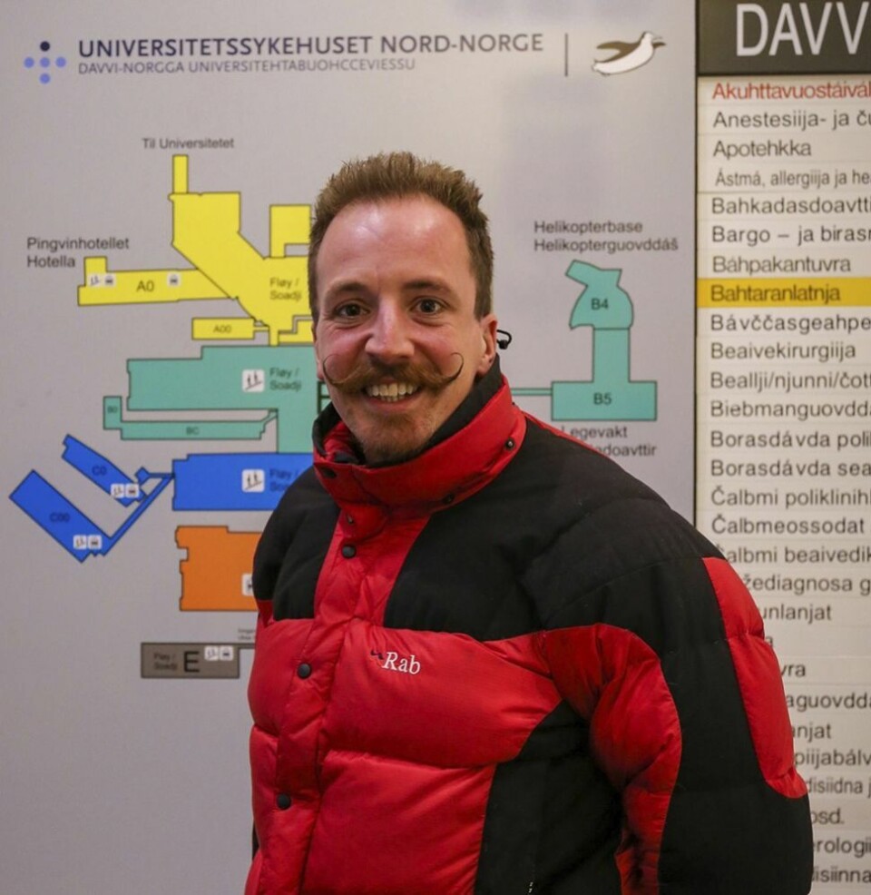 Spike Reid tilbake på UNN i Tromsø tidligere i vinter.