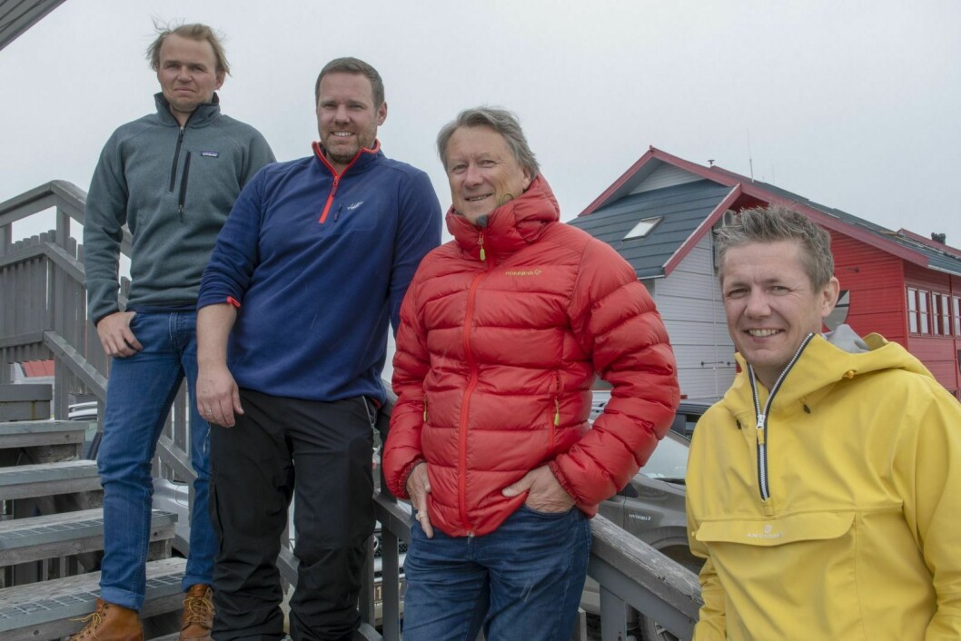 Kameratgjengen fra Stavanger benyttet mandag formiddag til å gå på kafé på Fruene. Fra venstre Kristen Seim, Thomas Aunvik, Erik Gilje og Roar Riseth.