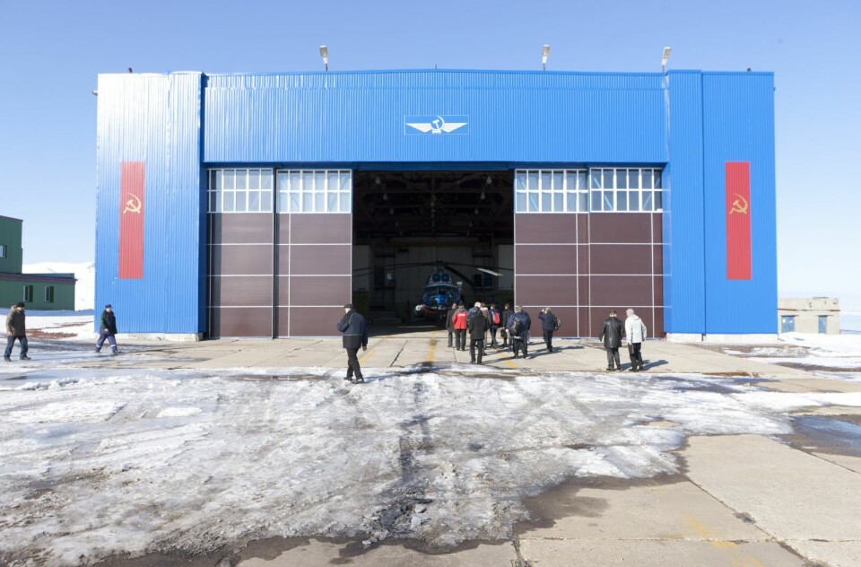 Det russiske helikopteret av typen MI-8 kom aldri tilbake hit til Kapp Heer-basen ved Barentsburg.