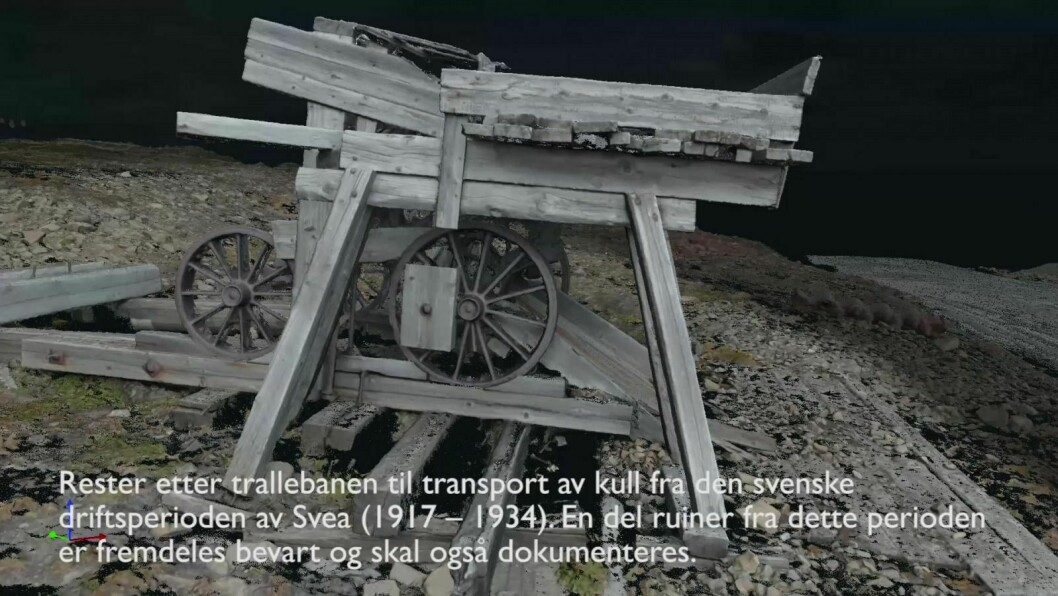 Norsk Institutt for Kulturminneforskning (NIKU) har laget denne videoen som viser hvordan de jobber med å dokumentere Svea for ettertiden.