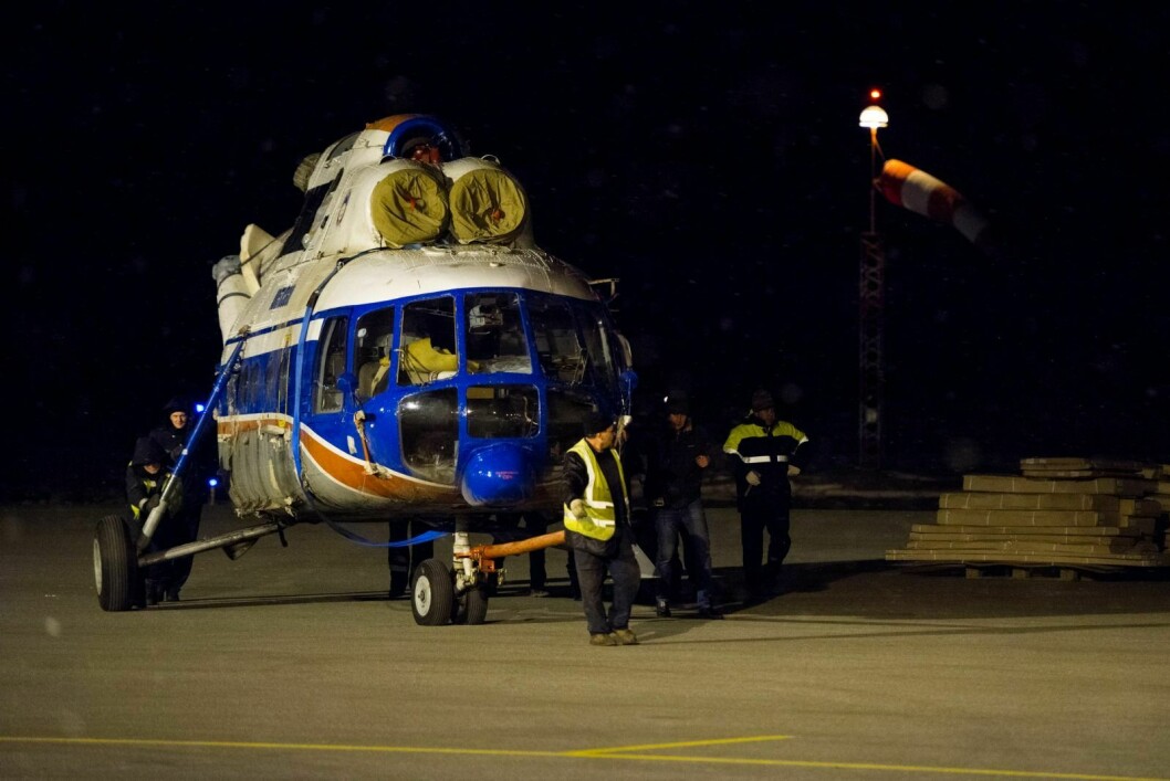 Forrige torsdag kom et Illusjin 76 transportfly med reservehelikopteret av typen MI-8MTV med registreringsnummer RA-06156.