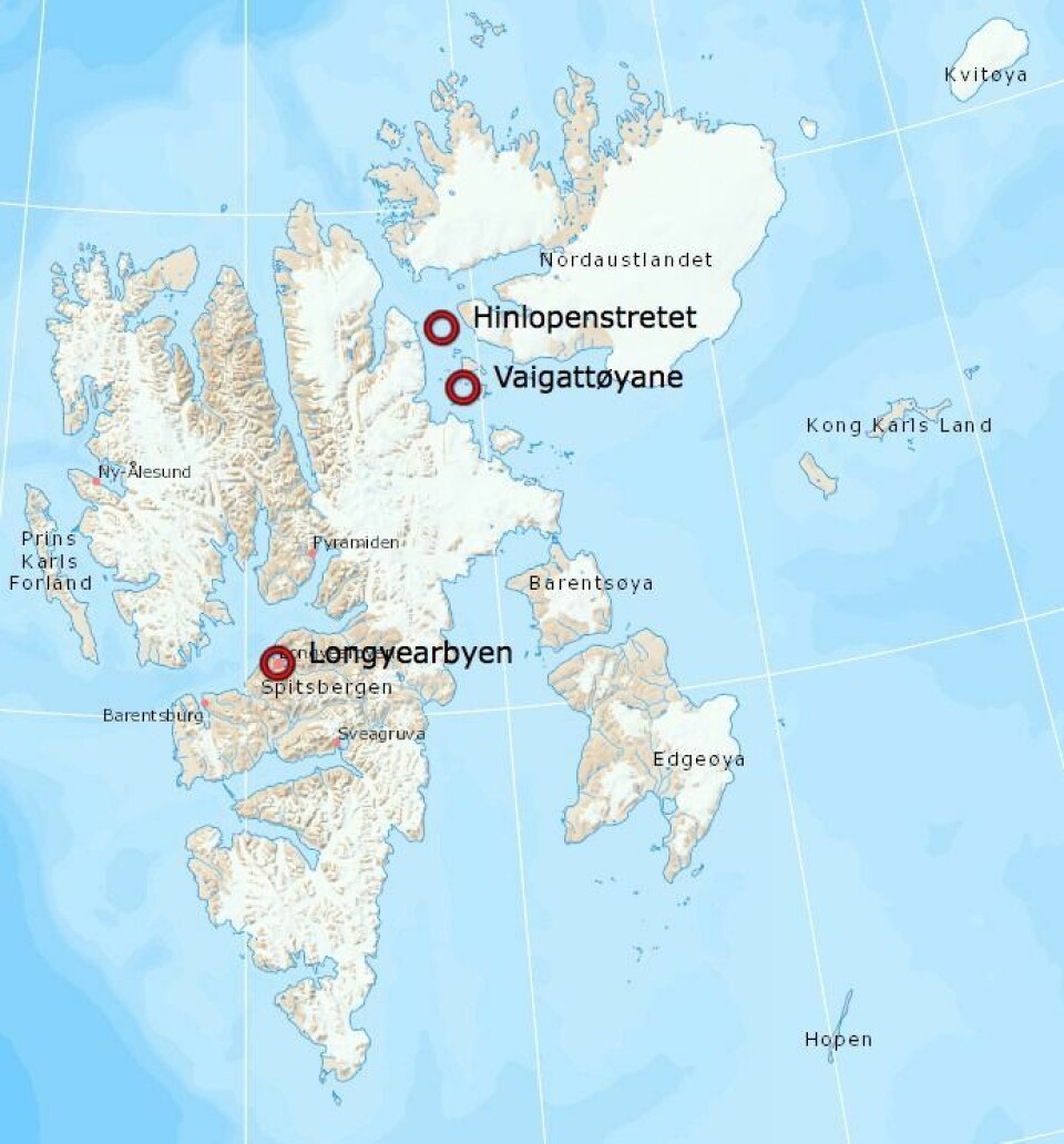 Passasjerskipet «Ortelius» befant seg i Hinlopenstretet, ved Veigattøyane, da det fikk motorhavari fredag. Det er 146 mennesker om bord i båten, derav 105 passasjerer.