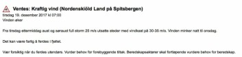 Obs-varselet fra Meteorologisk institutt. Obs-varselet fra Meteorologisk institutt.