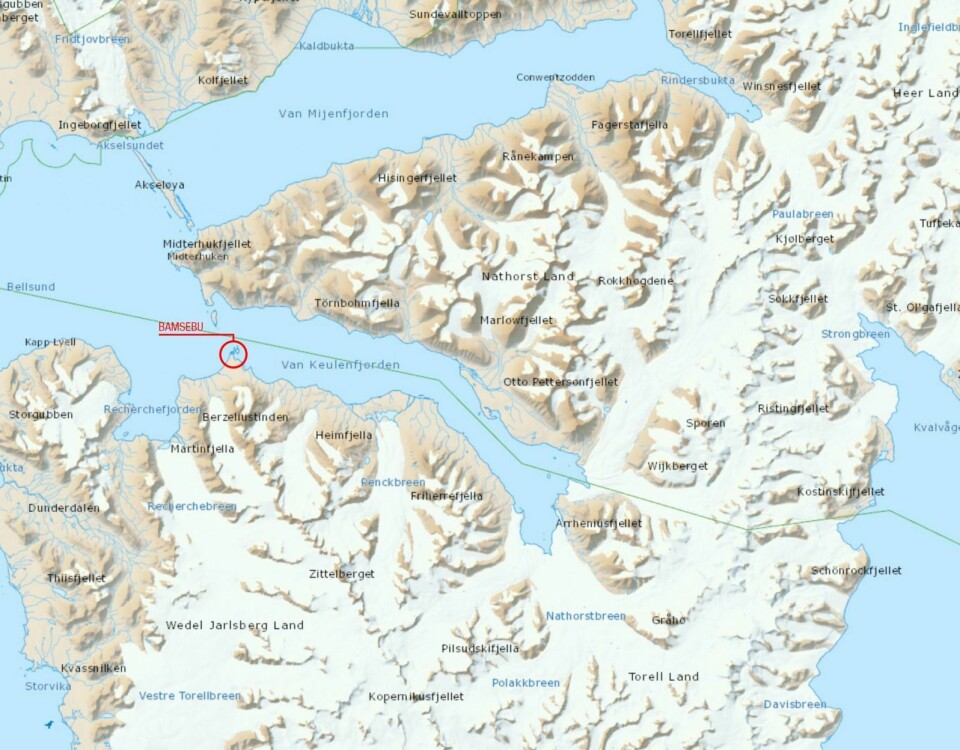 Bamsebu ligger i Van Keulenfjorden.