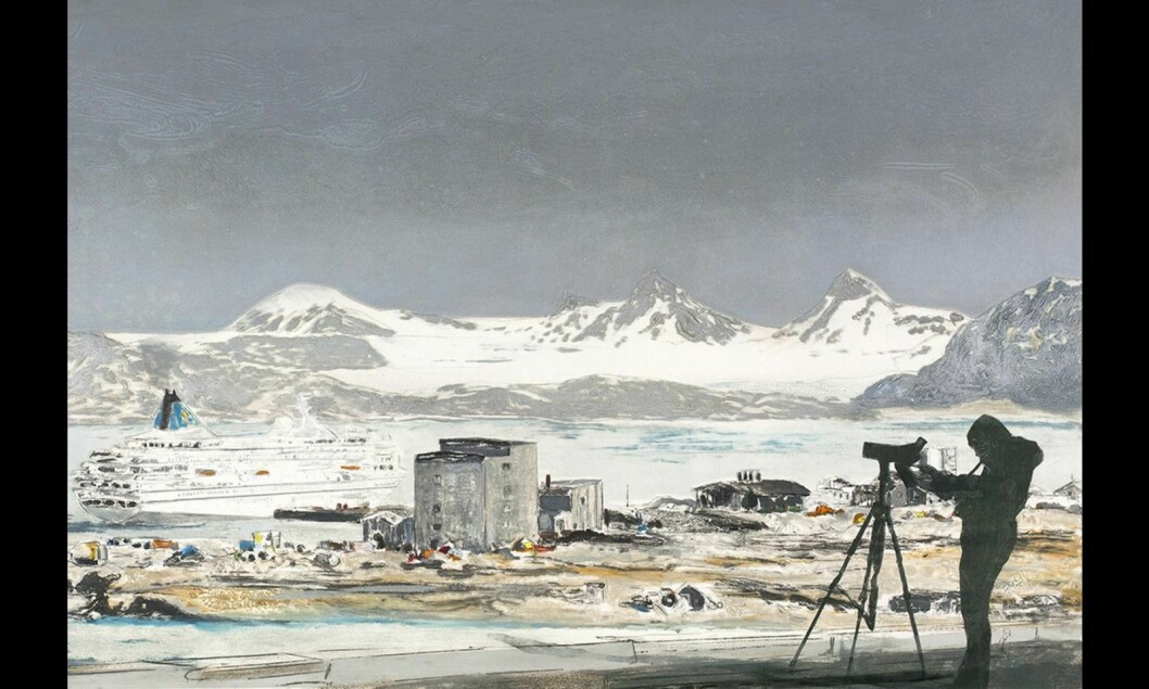 Ellen Karin Mæhlum stiller ut kunst fra Ny-Ålesund.