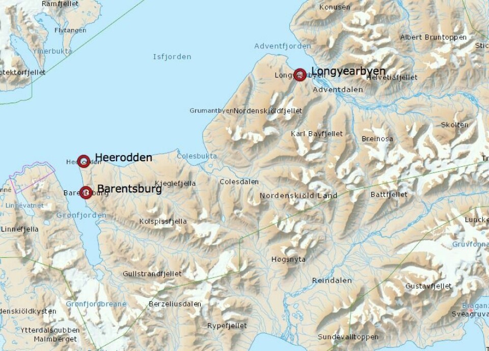 Ulykken skjedde ved Heerodden nord for Barentsburg.